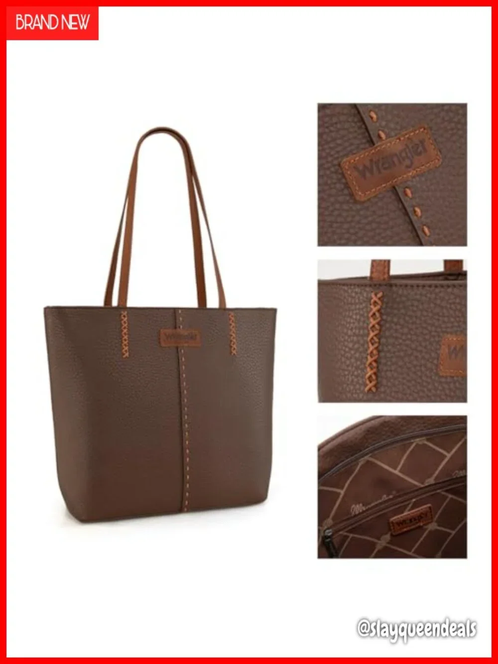 Vegan Leather Tote Bag for Women with Top Zip Closure, Side Pockets